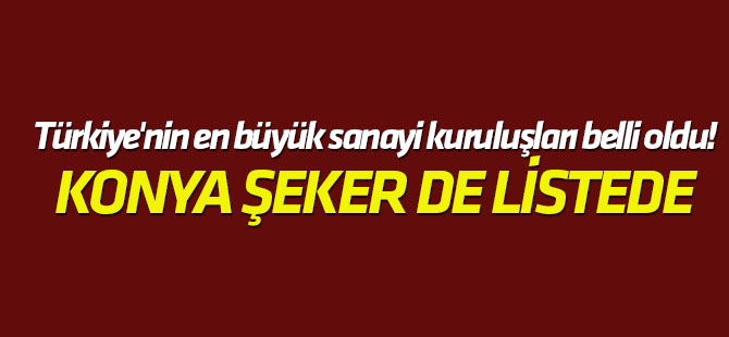 Türkiye'nin en büyük sanayi kuruluşları belli oldu! Konya Şeker de listede