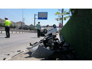 Kontrolden çıkan araç takla attı: 2 yaralı