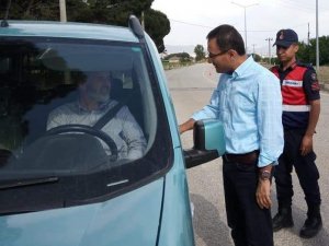 Kaymakam Uçgun trafik denetimine katıldı