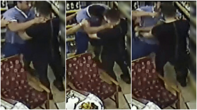 Market sahibine kafa, köpeğine tekme attı...