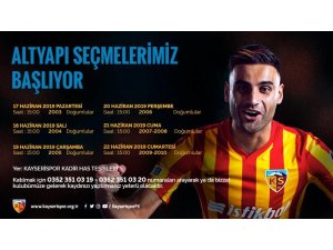 Kayserispor alt yapı seçmeleri başlıyor