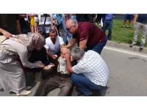 Vatandaşlar kamyonetin çarptığı yaşlı adam için seferber oldu
