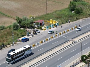 Çanakkale’de sürücülere havadan denetim