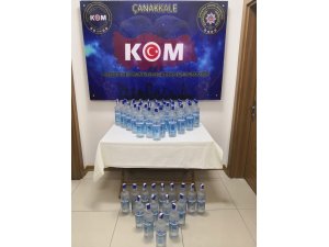 Çanakkale’de 54 şişe kaçak içki ele geçirildi