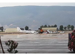 Bodrum’da özel uçak pistten çıktı