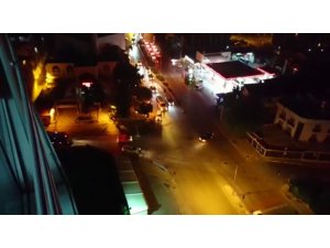Asker uğurlama konvoyunda yolu kapatıp drift yaptı