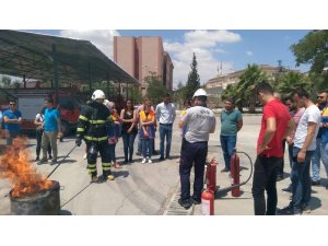 Öğretmenlere yangına karşı müdahale eğitimi