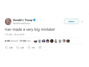 Trump: "İran drone’u vurarak büyük bir hata yaptı"