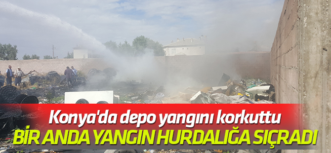 Konya'da depo yangını