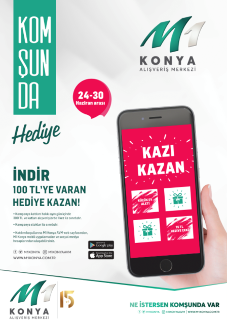 M1 Konya AVM, kazandırmaya devam ediyor
