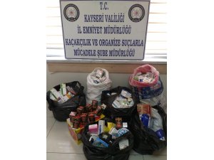 Kayseri’de çok sayıda kaçak cinsel içerikli hap ve ilaç ele geçirildi