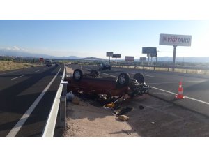 Kayseri’de otomobil takla attı: 4 yaralı