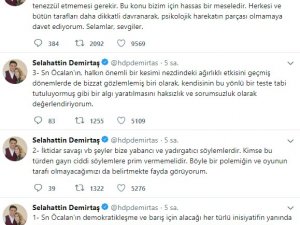 Öcalan’ın mektubundan sonra Selahattin Demirtaş’tan geri adım