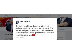 Binali Yıldırım’dan ’sandıkları terk etmeme’ çağrısı