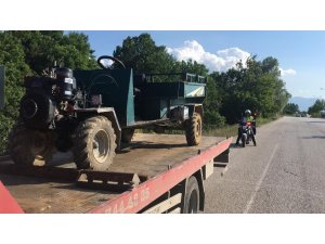 Pat pat ile trafiğe çıkan yandı