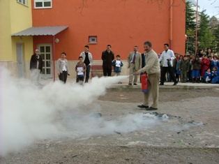 Kulu'da yangın tatbikatı