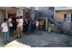 Yabancı uyruklu ailenin kaldığı evde yangın çıktı