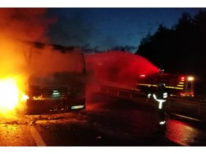 Kamyon alev aldı: 1 yaralı