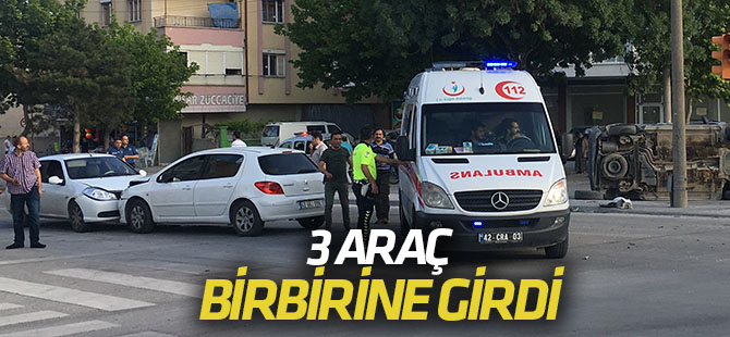 Konya'da zincirleme trafik kazası: 2 yaralı
