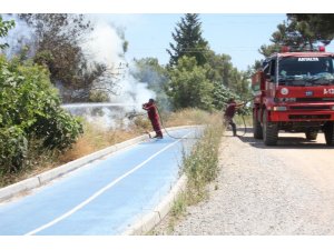 Tamirden dönen arazöz sayesinde büyümeden söndürüldü