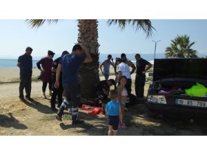 Burhaniye’de baba oğul boğulma tehlikesi geçirdi