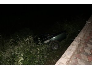 Otomobil sahili aşıp dereye uçtu