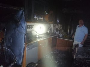 Buzdolabı alev aldı, 1 kişi dumandan etkilendi