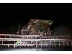 Alev alan biçerdöver kullanılamaz hale geldi