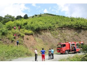 12 gün önce şarampole yuvarlanan otomobilde yangın çıktı