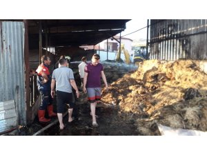 Çal’da ahır yangını