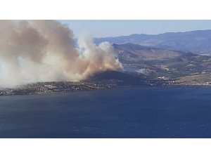 İzmir’deki yangın yazlık evlere doğru ilerliyor