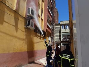 Klima motorlarında çıkan yangın korkuttu