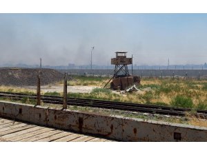 Teröristler sınır hattındaki mayınlı bölgeyi ateşe verdi