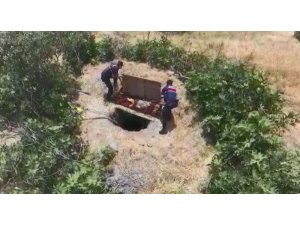 Çalılarla çevrili kaçak kazıya droneli operasyon: 4 gözaltı