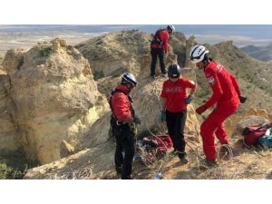 Dağda mahsur kalan keçileri AKUT kurtardı