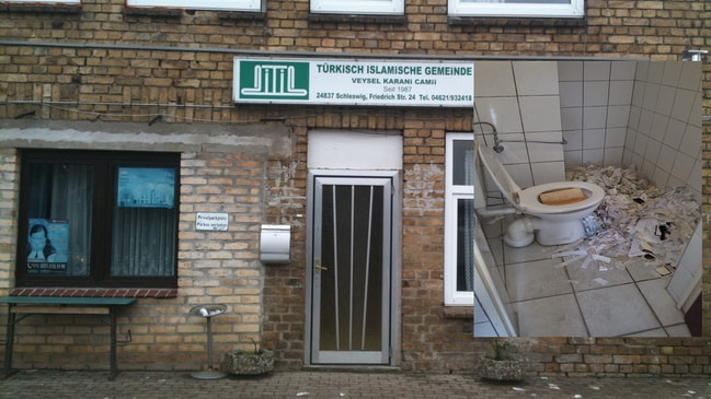 Almanya'da camiye saldırı... Kur'an-ı Kerimi yırtıp tuvalete attılar...