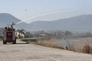 Beyşehir Gölü kıyılarında larva ilaçlaması