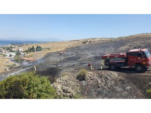 Aliağa’da otluk alanda yangın