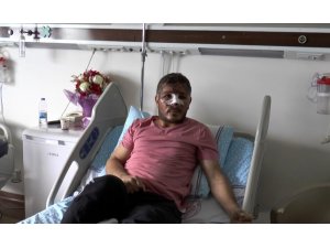 Motosiklet kaskı kırık diye takmayan sürücü dehşeti yaşadı