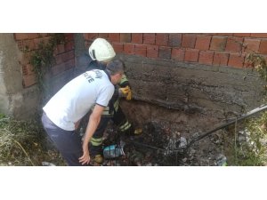 Bafra’da çöp yangını