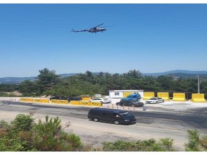 Çanakkale trafiğine havadan denetim