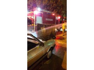 Seyir halindeki araç alev içinde kaldı