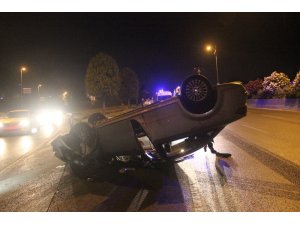 Alkollü sürücünün makas atma sevdası taklayla son buldu: 1 yaralı