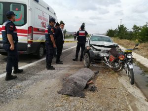 Çankırı'da otomobilin çarptığı motosikletli çift öldü