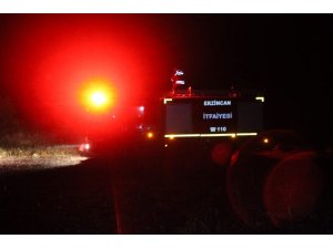 Yıldırımın isabet ettiği ekili alan yanarak kül oldu