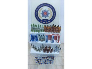 Kars’ta 84 şişe kaçak içki ele geçirildi