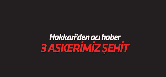 Hakkari'de 3 asker şehit oldu