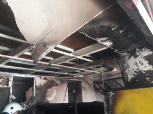 Midyat’ta kafe yangını