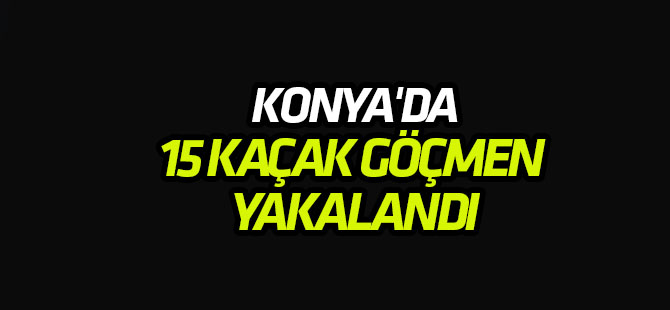 Konya'da 15 kaçak göçmen yakalandı