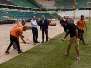 Konya Büyükşehir Stadyumunun zemini yeni sezona hazır